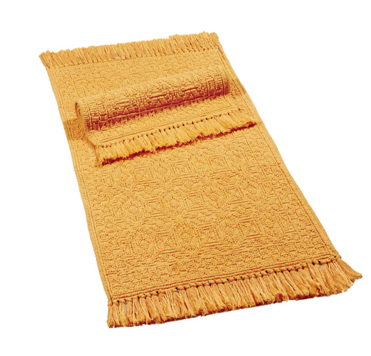 100% cotton hand woven water absorbent bathroom rugs (set of 2) - TreeWool Bathrugs#color_mustard