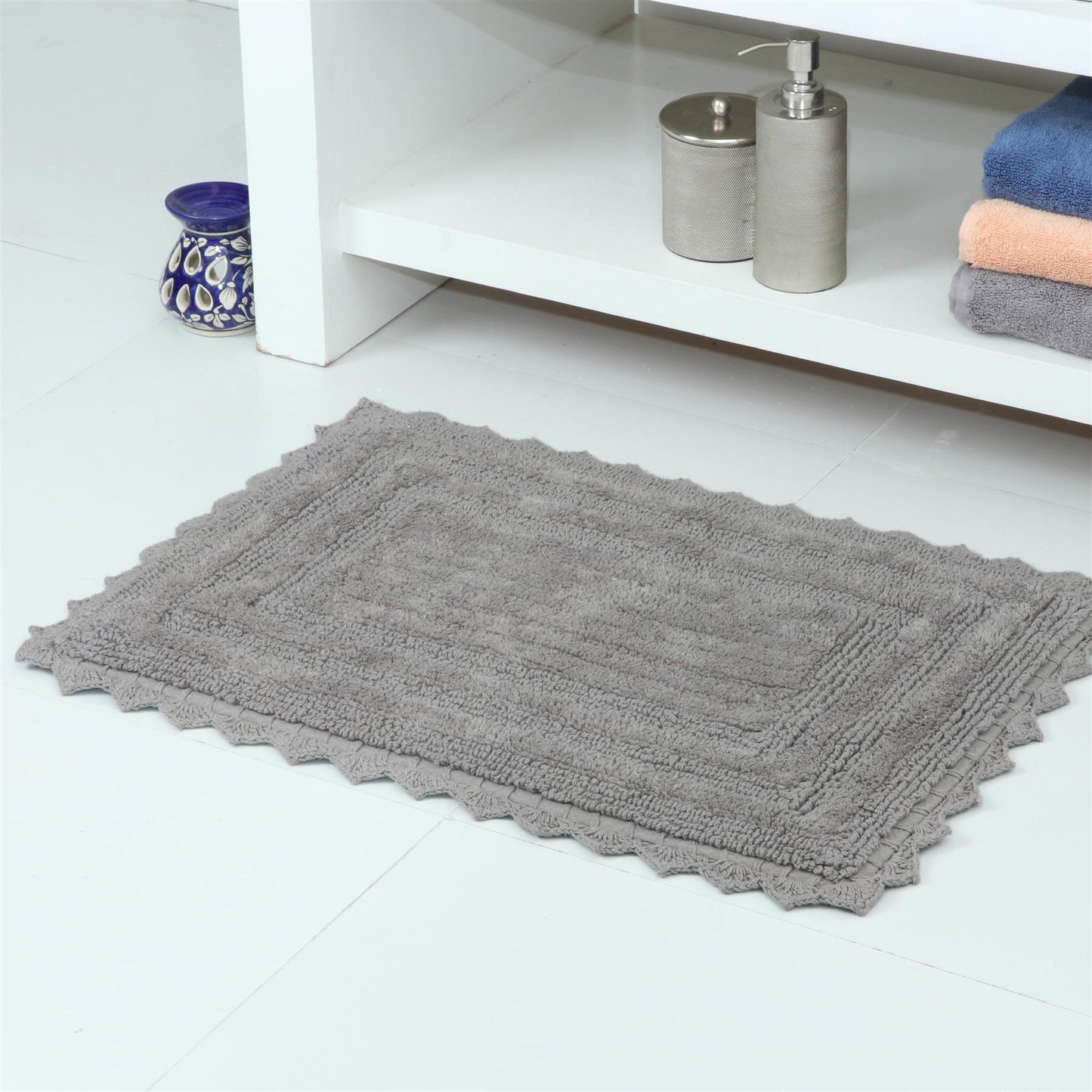 TreeWool - Bath Rug Reversible with Crochet Border (Set of 2)#color_rectangle-gray